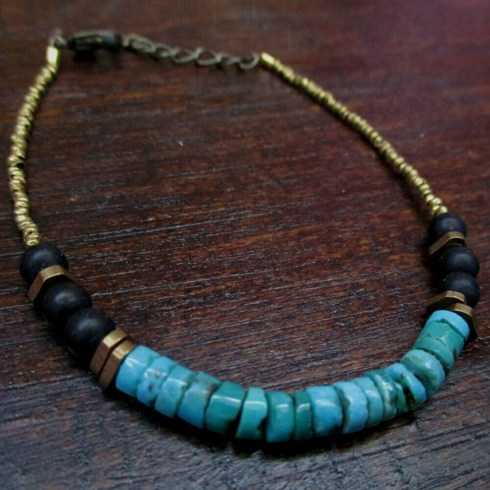 Turquoise Bracelet w/ Onyx Accents