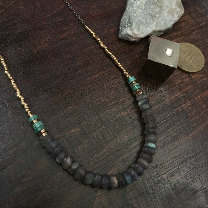 Labradorite and Turquoise Necklace
