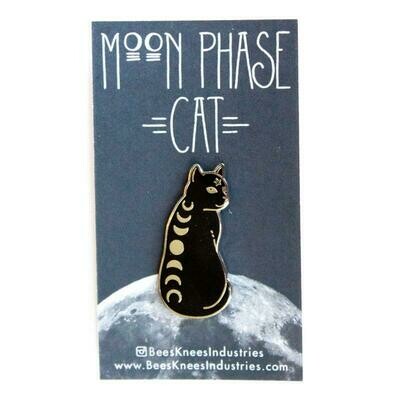 Moon Phase Cat Enamel Pin