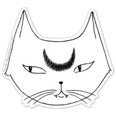 White Lunar Cat Sticker