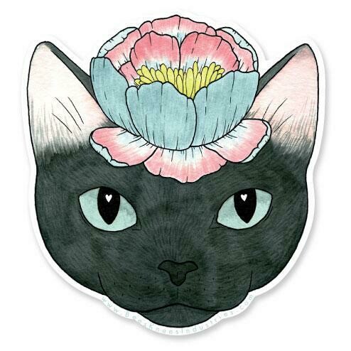 Flower Cat Sticker Flower Cat Sticker