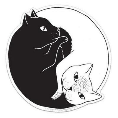 Yin Yang Cats Sticker