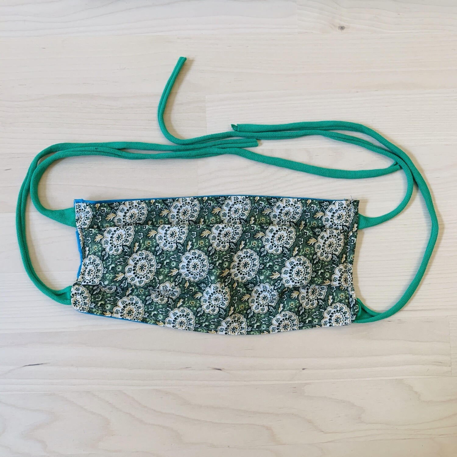 Handmade Mask w/ Pocket, Green Florals