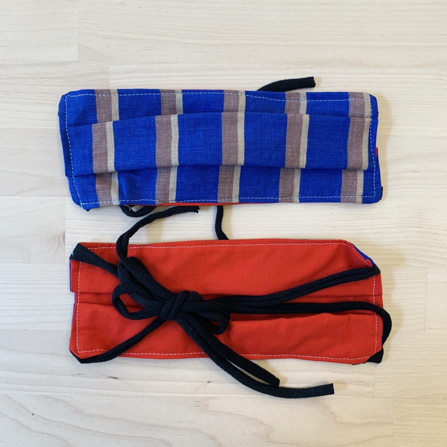 Handmade Mask w/ Pocket, Blue Stripes