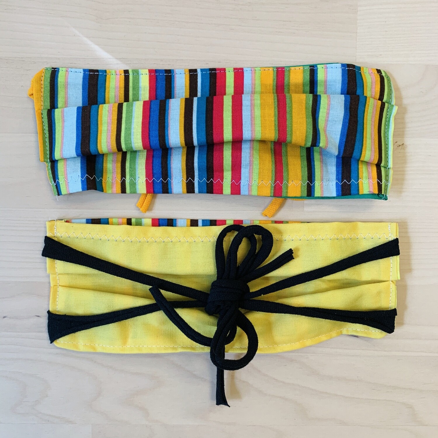 Handmade Mask w/ Pocket, Multicolor Stripes