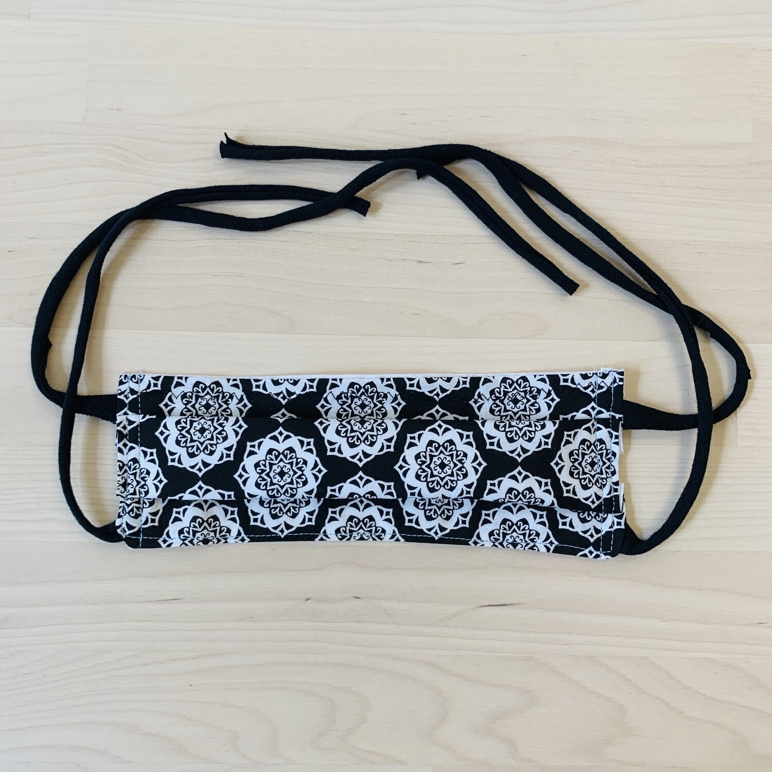 Handmade Mask w/ Pocket, B&amp;W Mandala