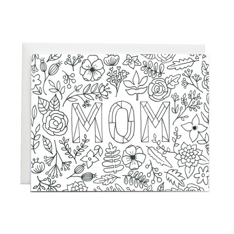 Mom Coloring Card Card