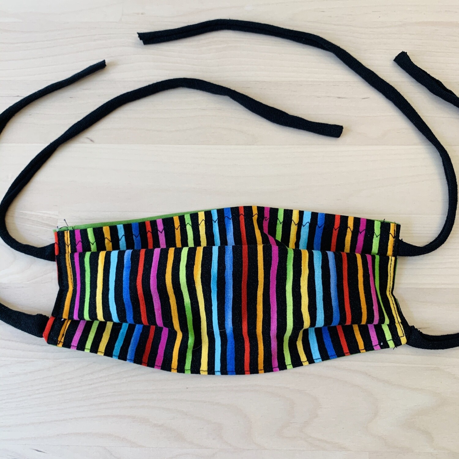 Handmade Mask w/ Pocket, Colorful Stripes
