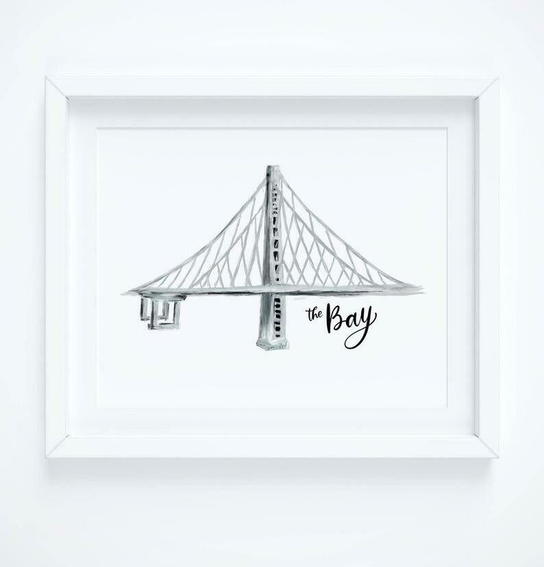 Bay Bridge - The Bay, 8x10 Art Print