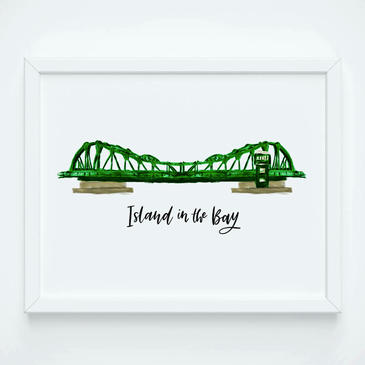 Park St Bridge - Island in the Bay, 8x10 Art Print