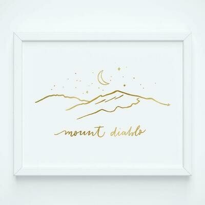 Mount Diablo Gold Foil, 8x10 Print