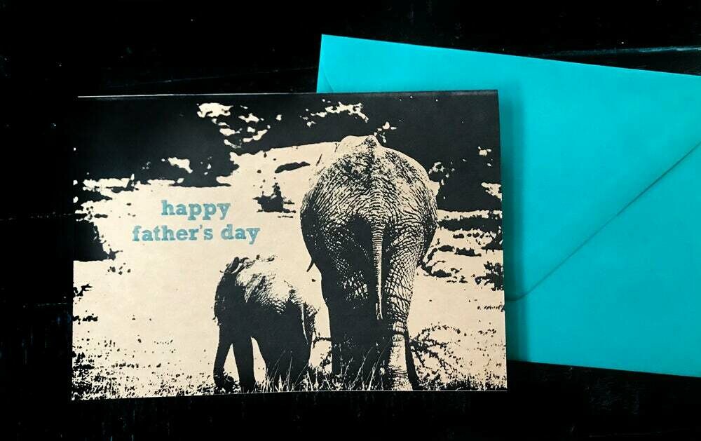 Elephant Happy Father's Day Card - NEW