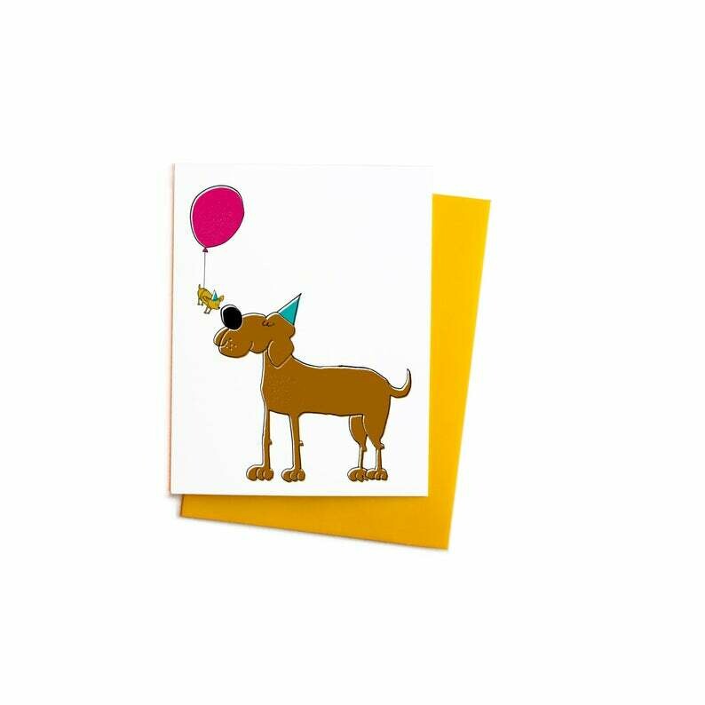 Chihuahua &amp; Great Dane Card, Single