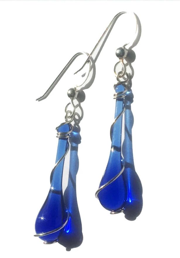 Cobalt Lyra Earrings