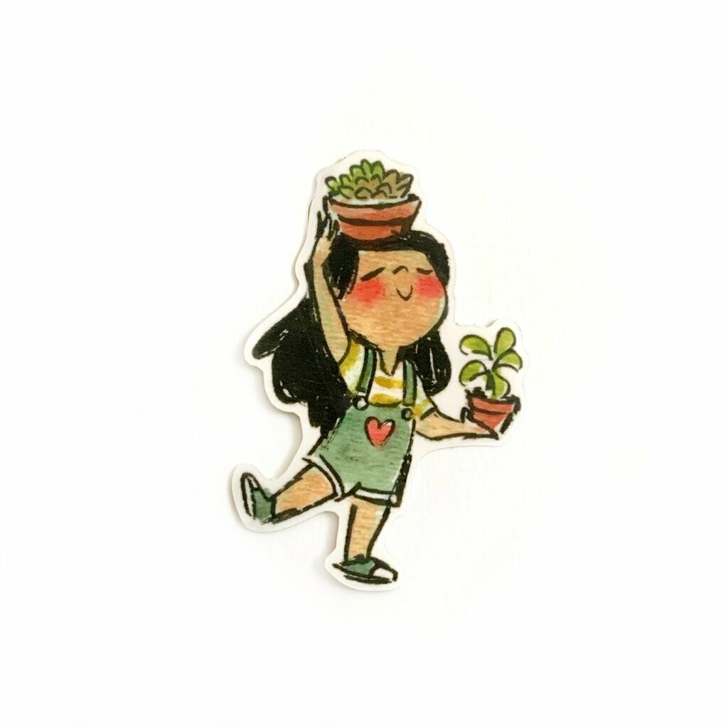 Succulent Girl Sticker