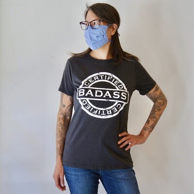 SALE - Certified Badass, Space Black Fem Tee