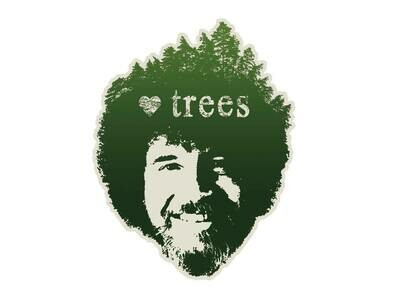 Sticker, Bob Ross <3 Trees