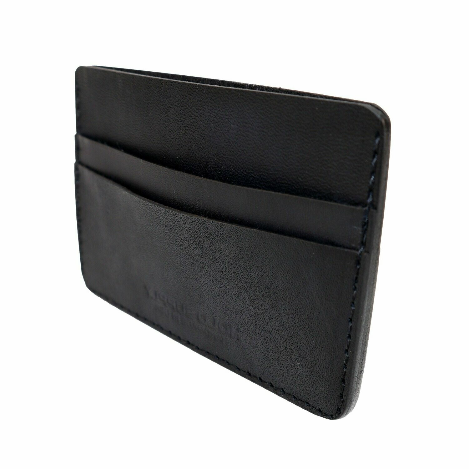 Card Holder Wallet, Black Leather