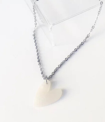 Necklace, I Love You - Pearl White