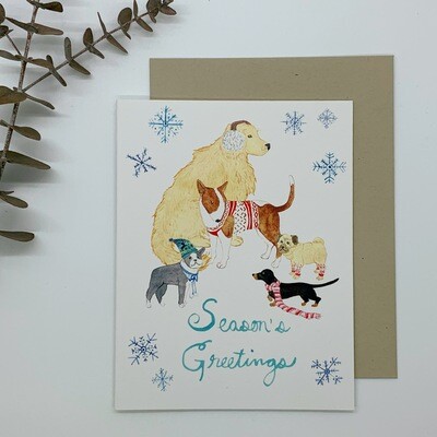 Winter Dog Pack Card, Small