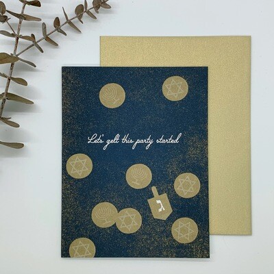 SALE - Let's Gelt This Party Started Card