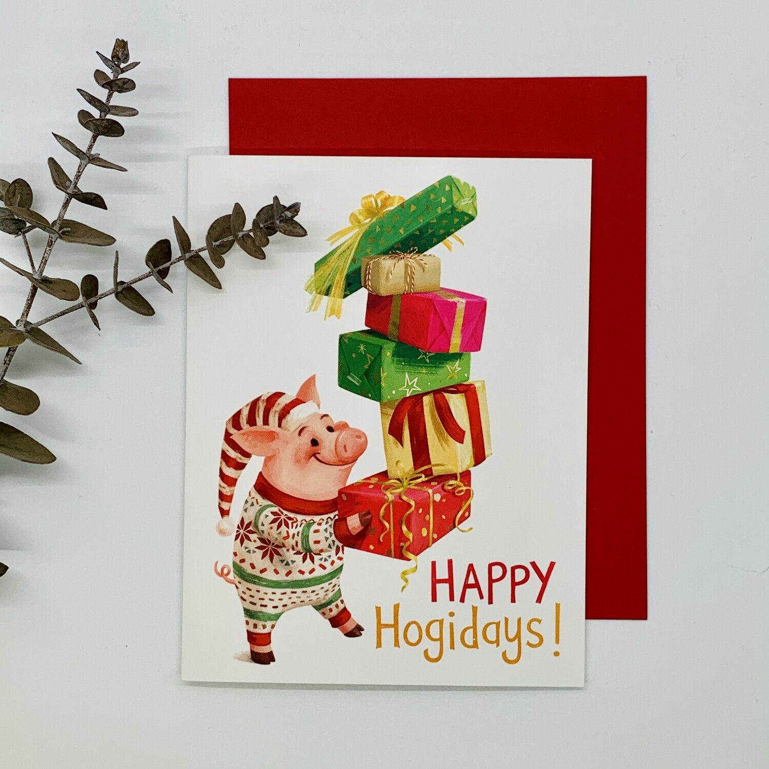Pig and Presents Card