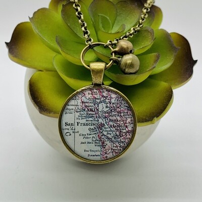 Round Map Ornament - 1 in - SF Bay Area