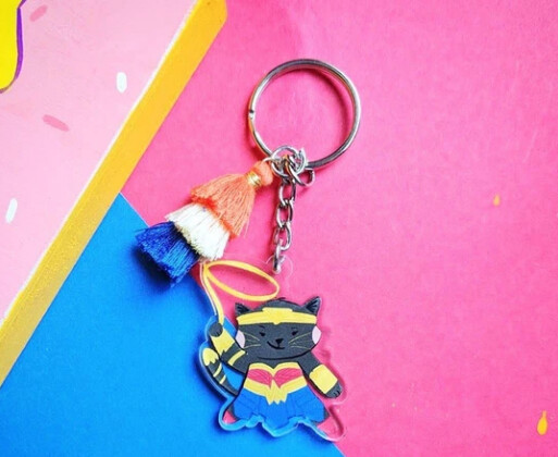 SALE - Keychain, Wonder Kitty