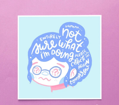 Art Print, Hair Emotions - Not Sure (6x6)