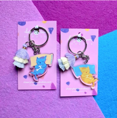 SALE - Keychain, Nap Kitty