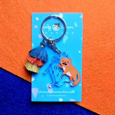 SALE - Keychain, Singing Kitty