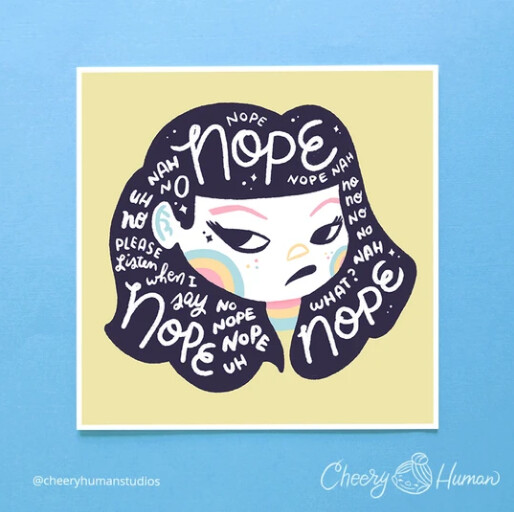 Art Print, Hair Emotions - Nope (6x6)