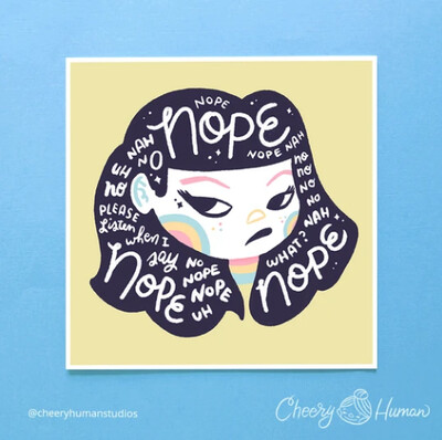 Art Print, Hair Emotions - Nope (6x6)
