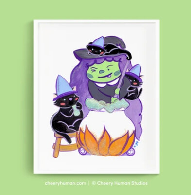SALE - Art Print, Magic Cats (8x10)