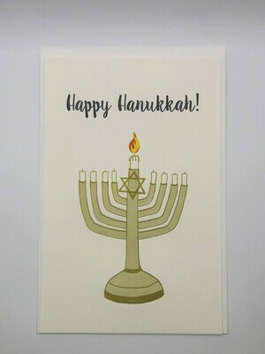 Holiday Card, Happy Hanukkah Coloring Card