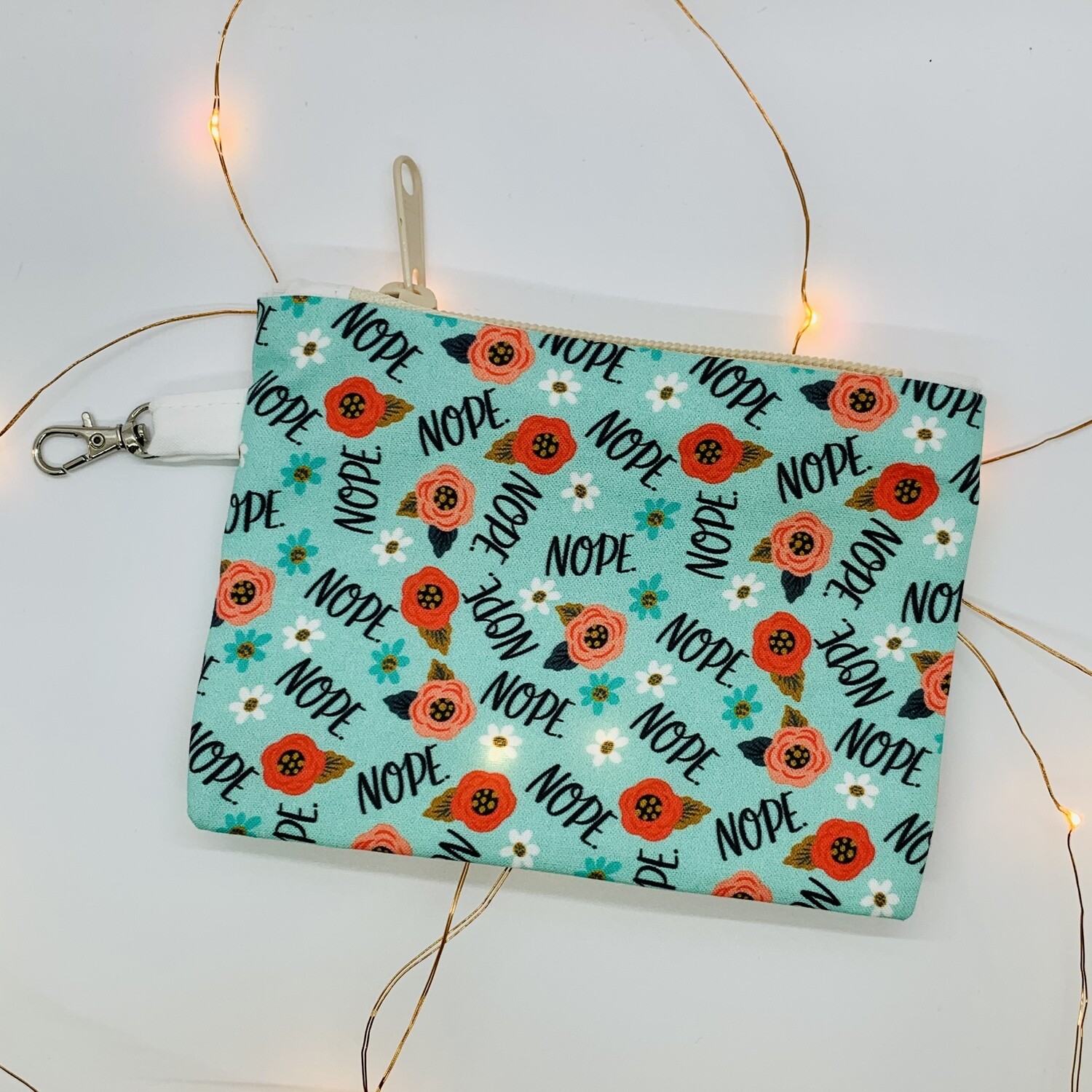 Sassy Coin Purse, Teal Nope