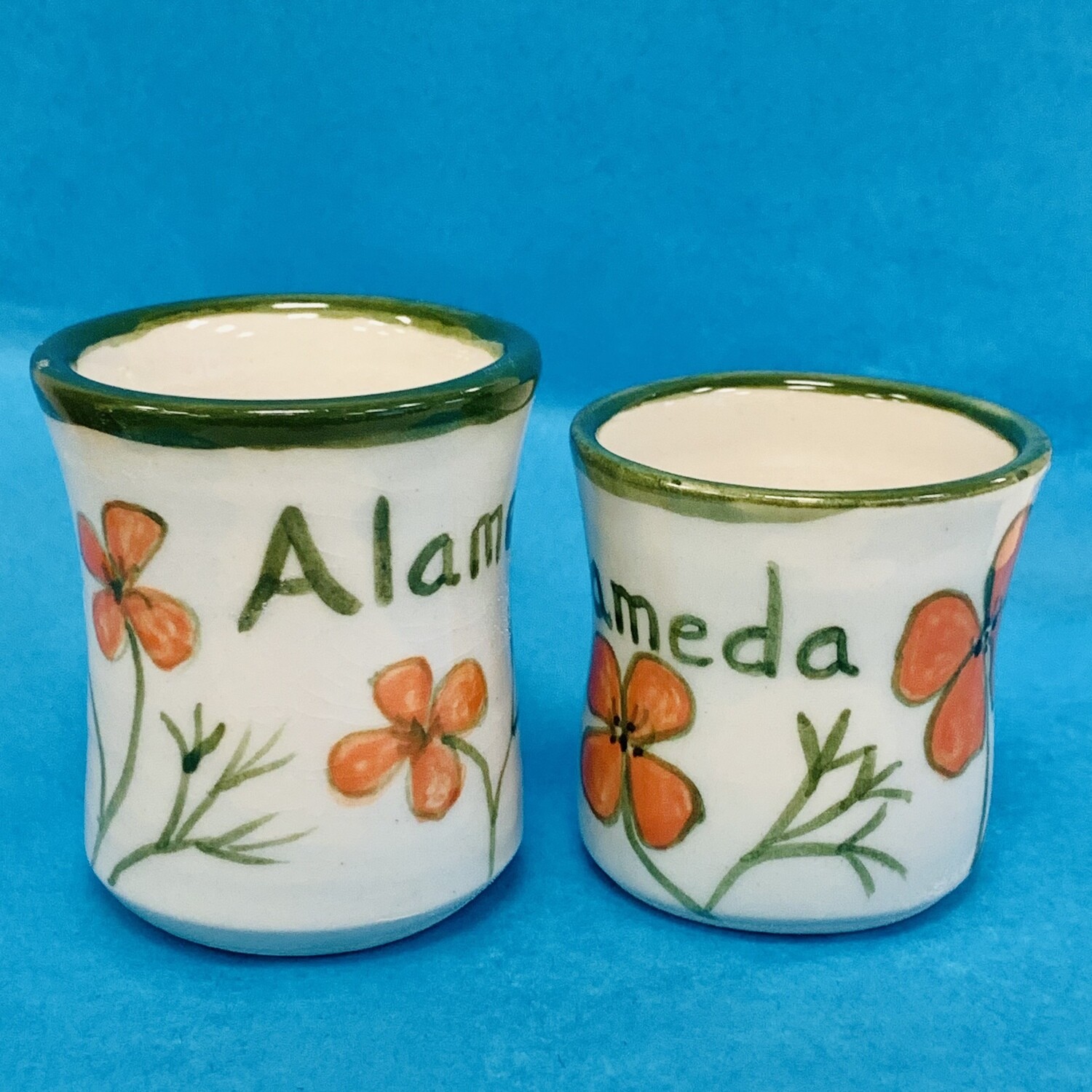 Alameda CA Poppy Shot Glasses