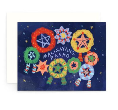 Maligayang Pasko Night Parols Card
