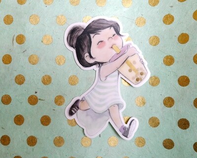 Boba Girl Vinyl Sticker