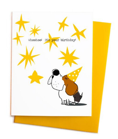 Howling Beagle Birthday Card, Single