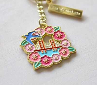 Cherry Blossom Golden Keychain