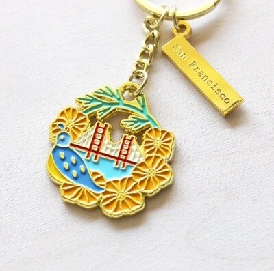 California Poppy Golden Keychain