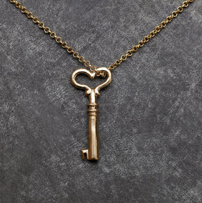 Brass Key Necklace - Small (N-901-BS)