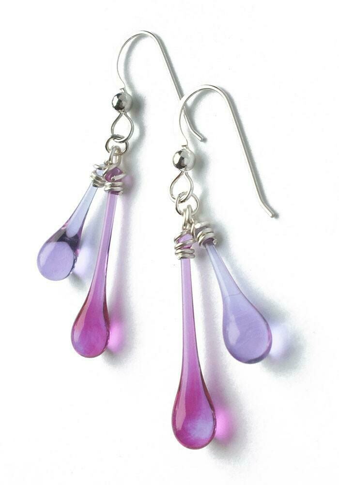 Magenta and Lavender Duet Earrings