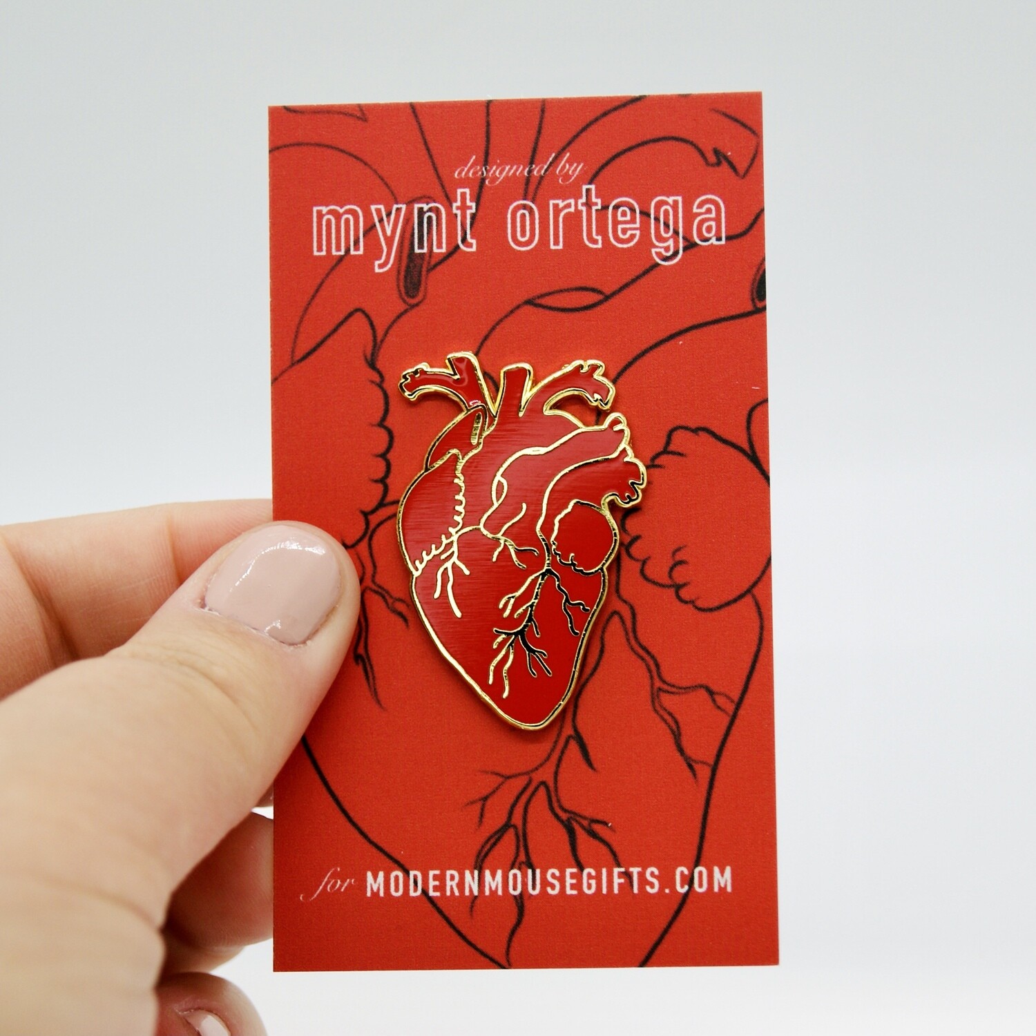 Enamel Pin, Anatomical Heart