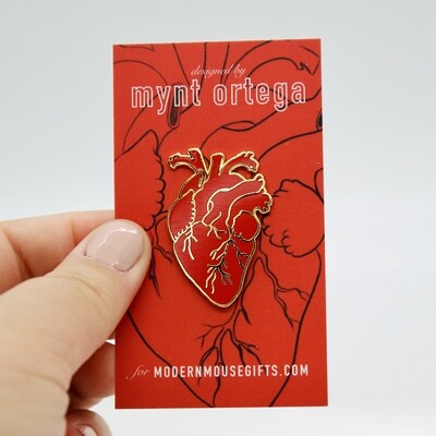 Card & Pin Set: Anatomical Heart