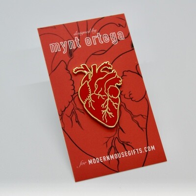 Enamel Pin, Anatomical Heart