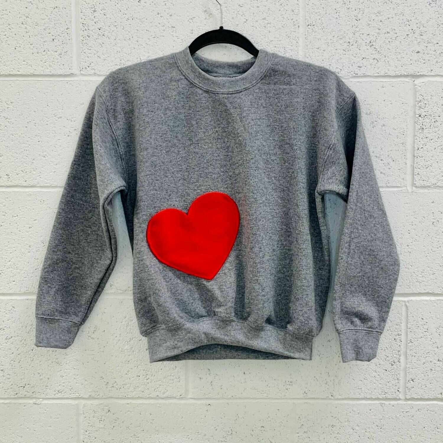 Red Heart Pocket Youth Sweatshirt, Graphite Heather