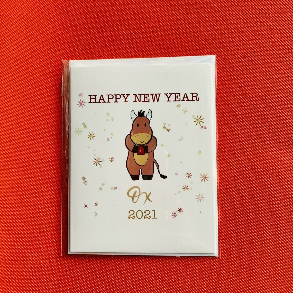 Ox Chinese New Year Card with Sticker
