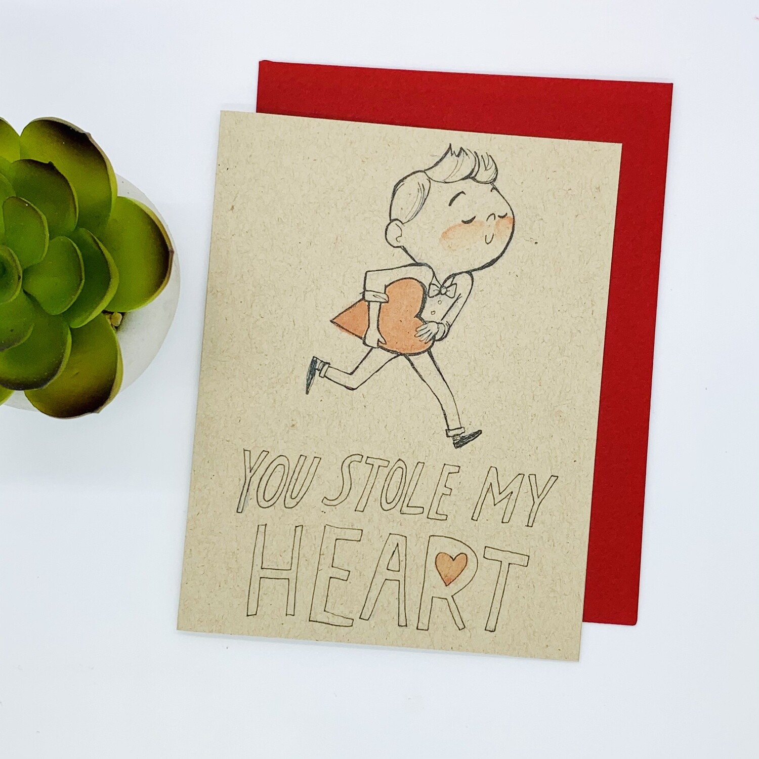 You Stole My Heart Card - Boy Card